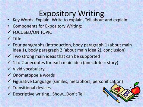 expository writing, such as a scientific essay, serves what two purposes? Expository writing often employs vivid metaphors to enhance understanding.